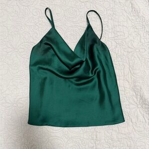 Showpo Emerald Satin Shirt